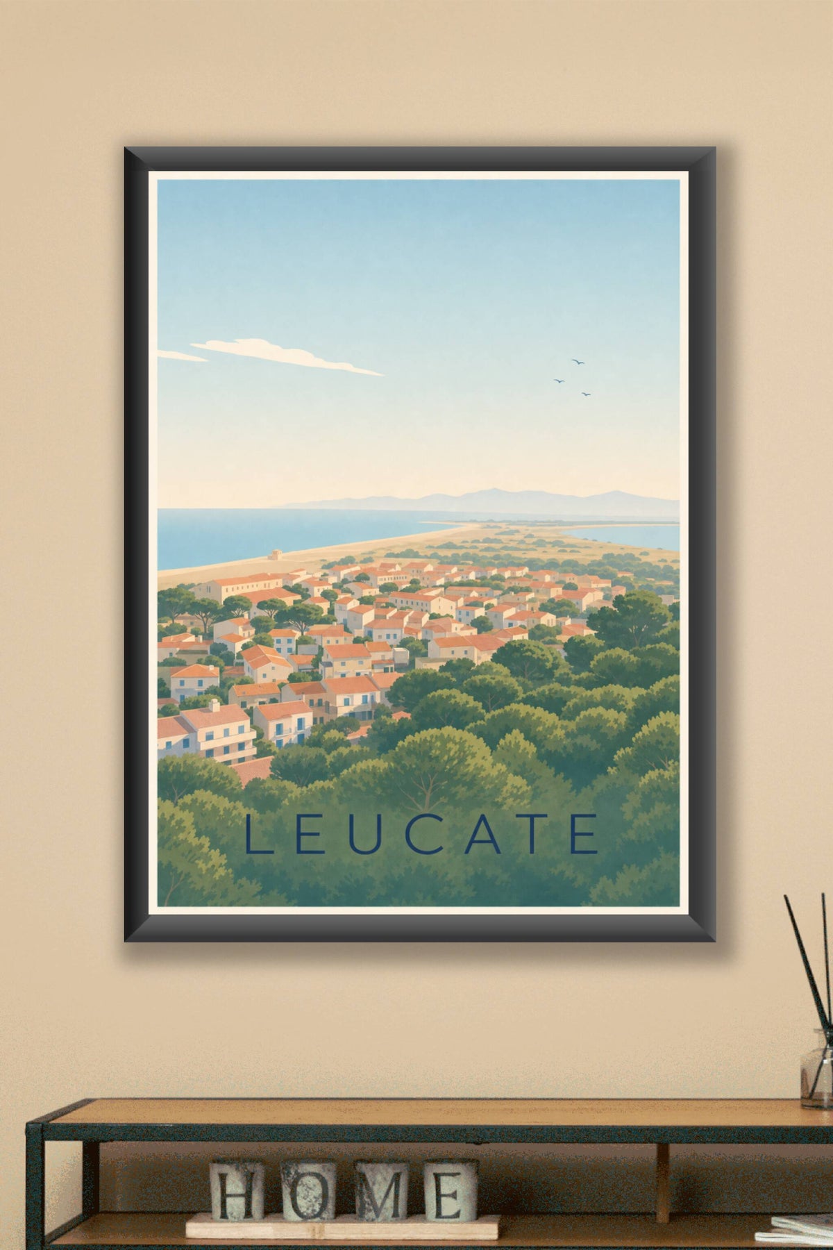 Affiche de Leucate, poster vue sur le village