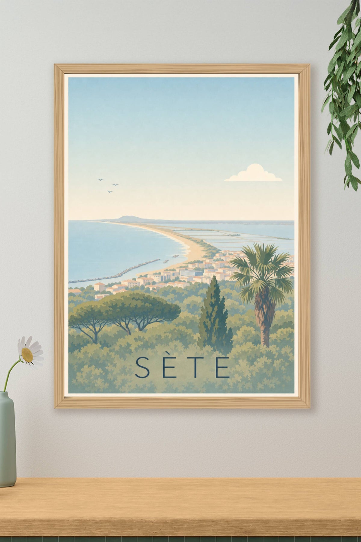 Affiche de Sète, poster lido et mer Méditerranée