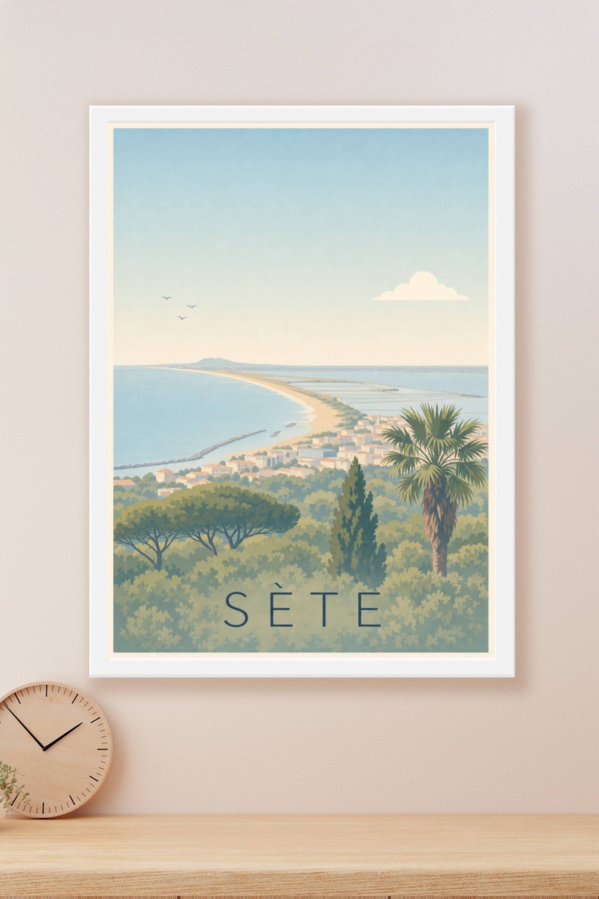 Affiche de Sète, poster lido et mer Méditerranée