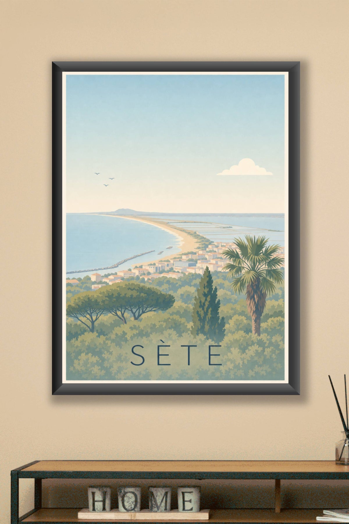 Affiche de Sète, poster lido et mer Méditerranée