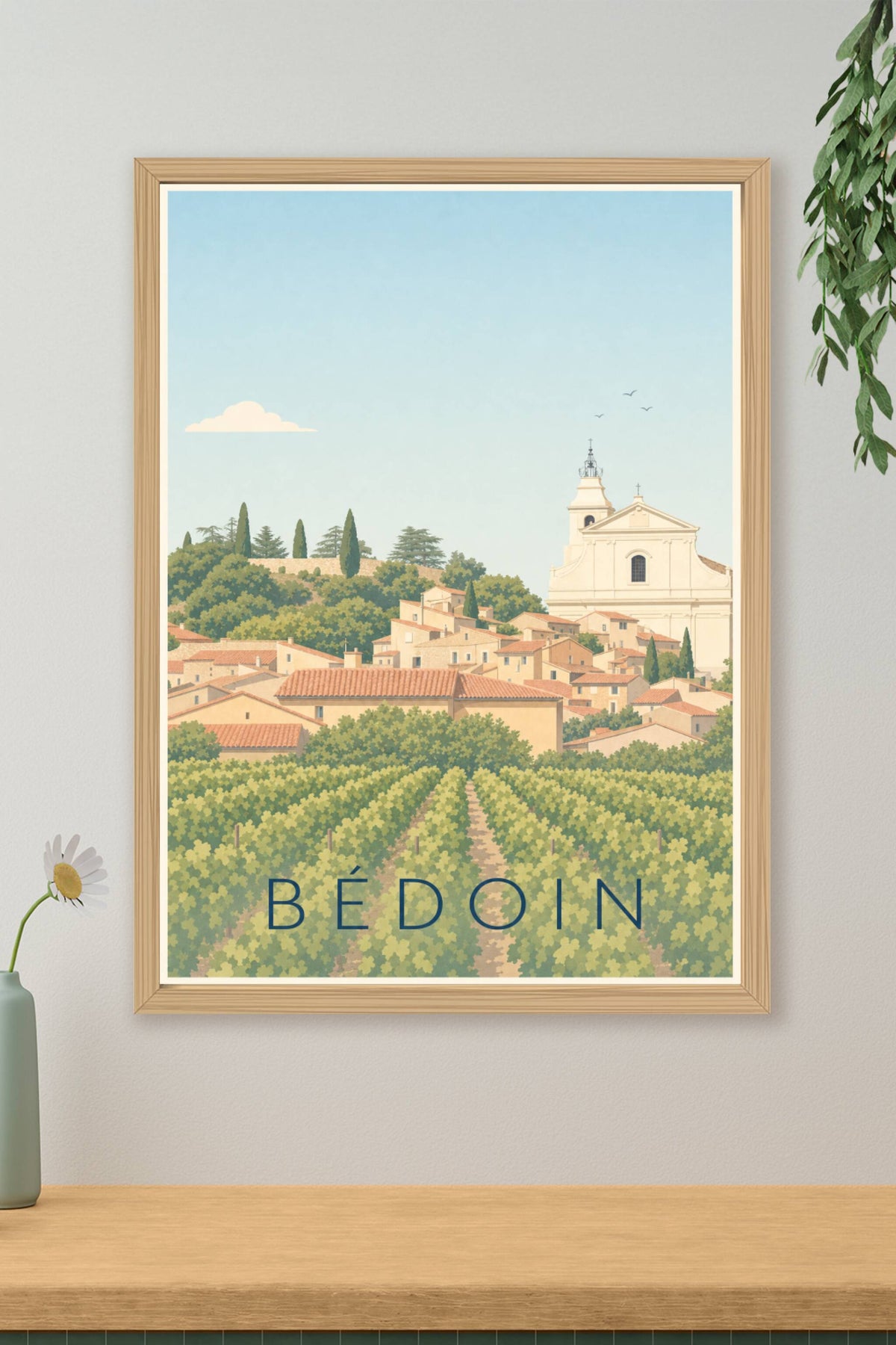 Affiche de Bédoin, poster village de Provence