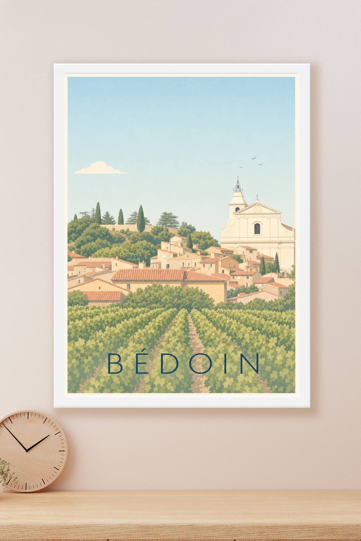 Affiche de Bédoin, poster village de Provence