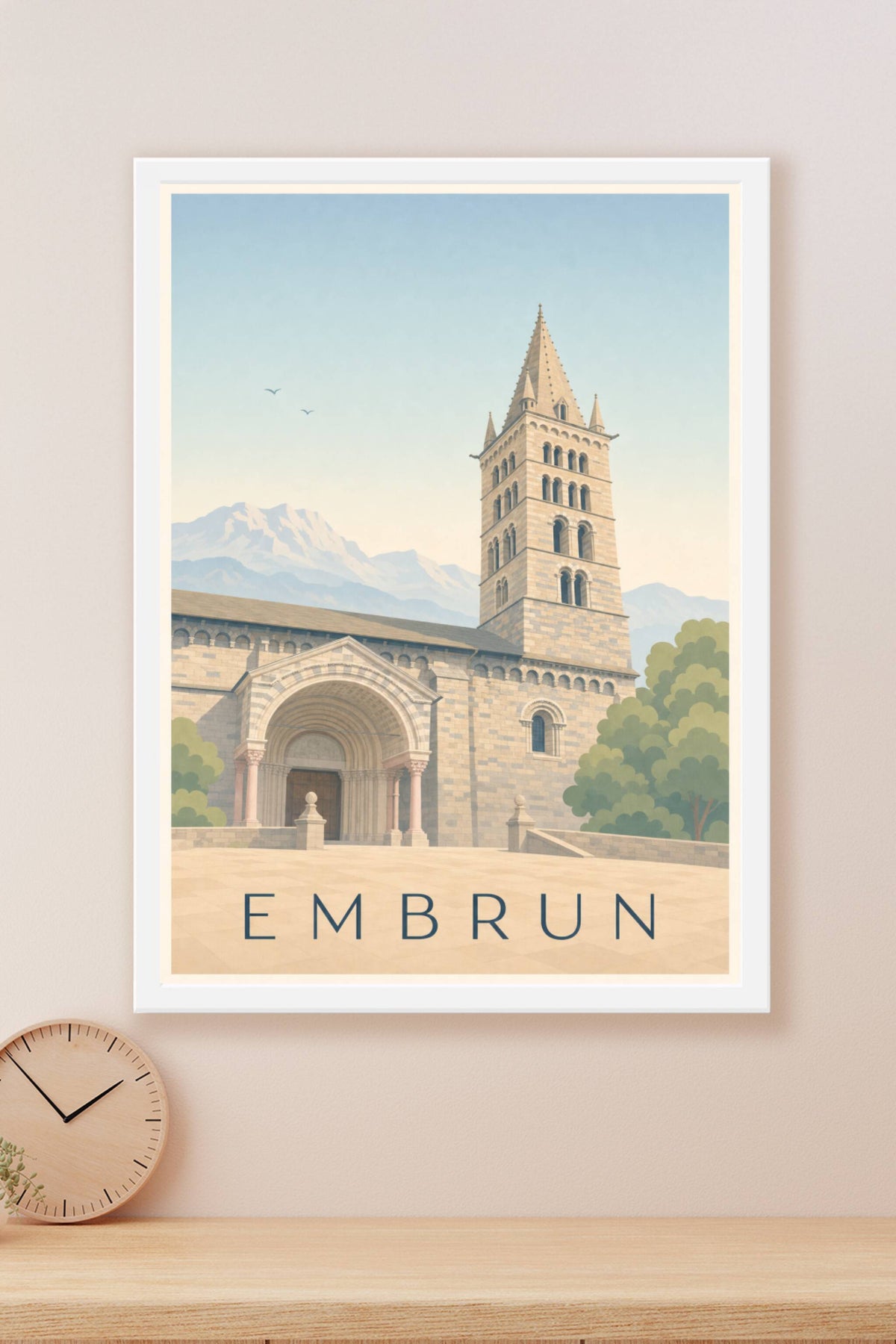 Affiche d'Embrun, poster de la cathédrale des Alpes