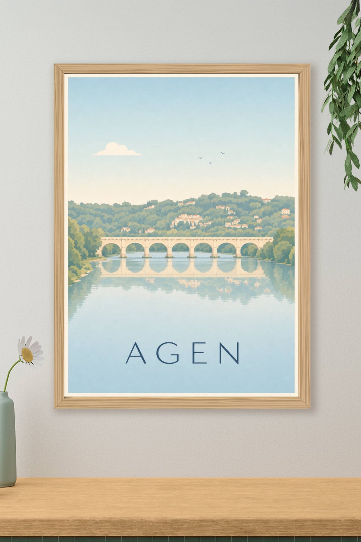 Affiche d'Agen, poster Pont-canal du Lot-et-Garonne