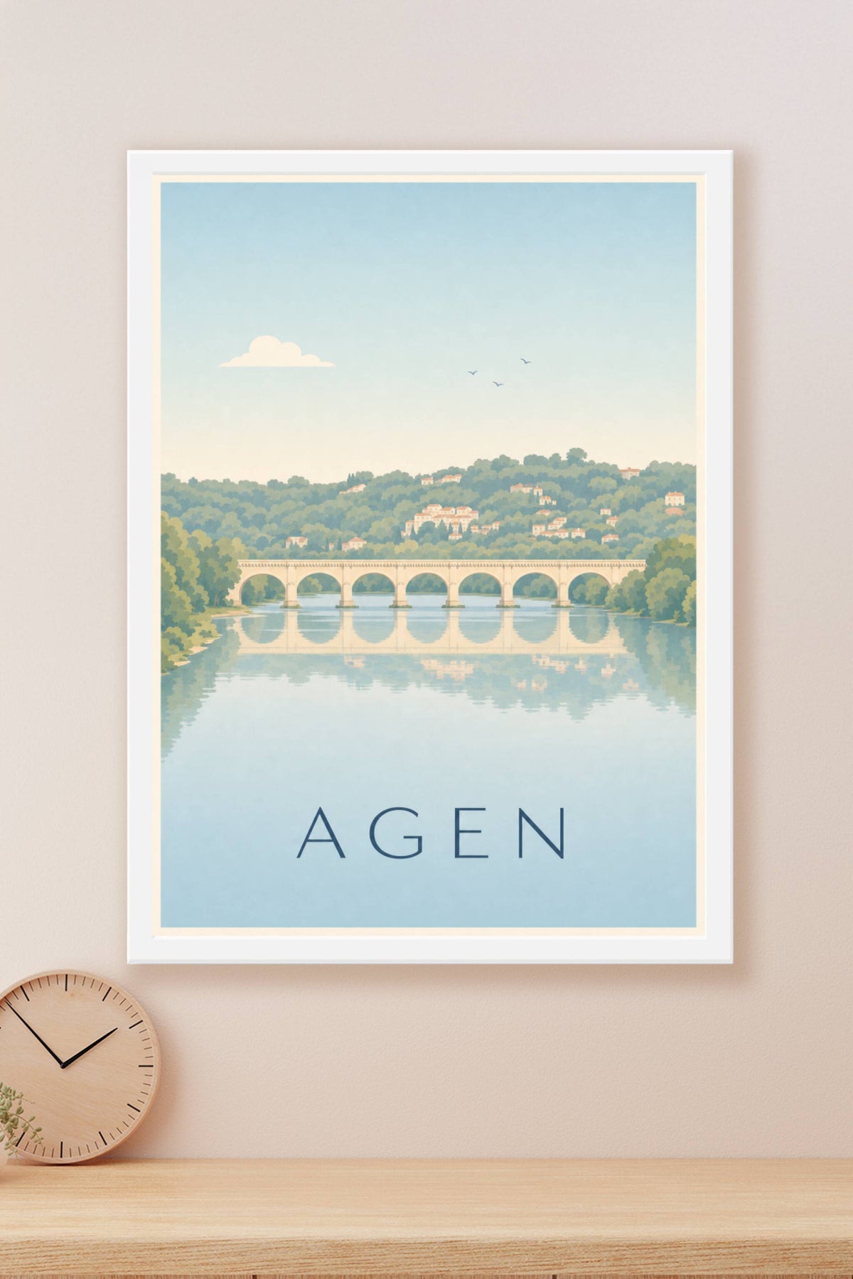 Affiche d'Agen, poster Pont-canal du Lot-et-Garonne
