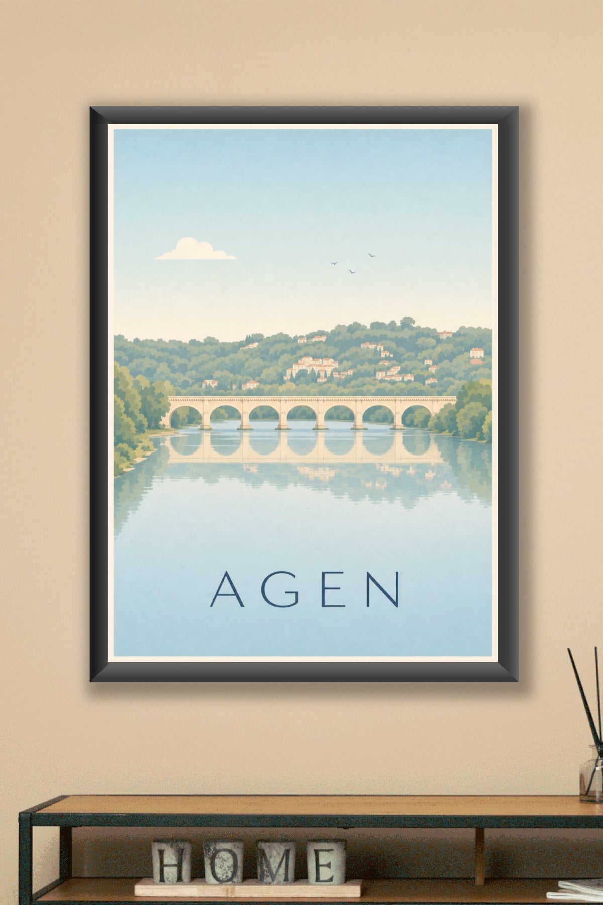 Affiche d'Agen, poster Pont-canal du Lot-et-Garonne