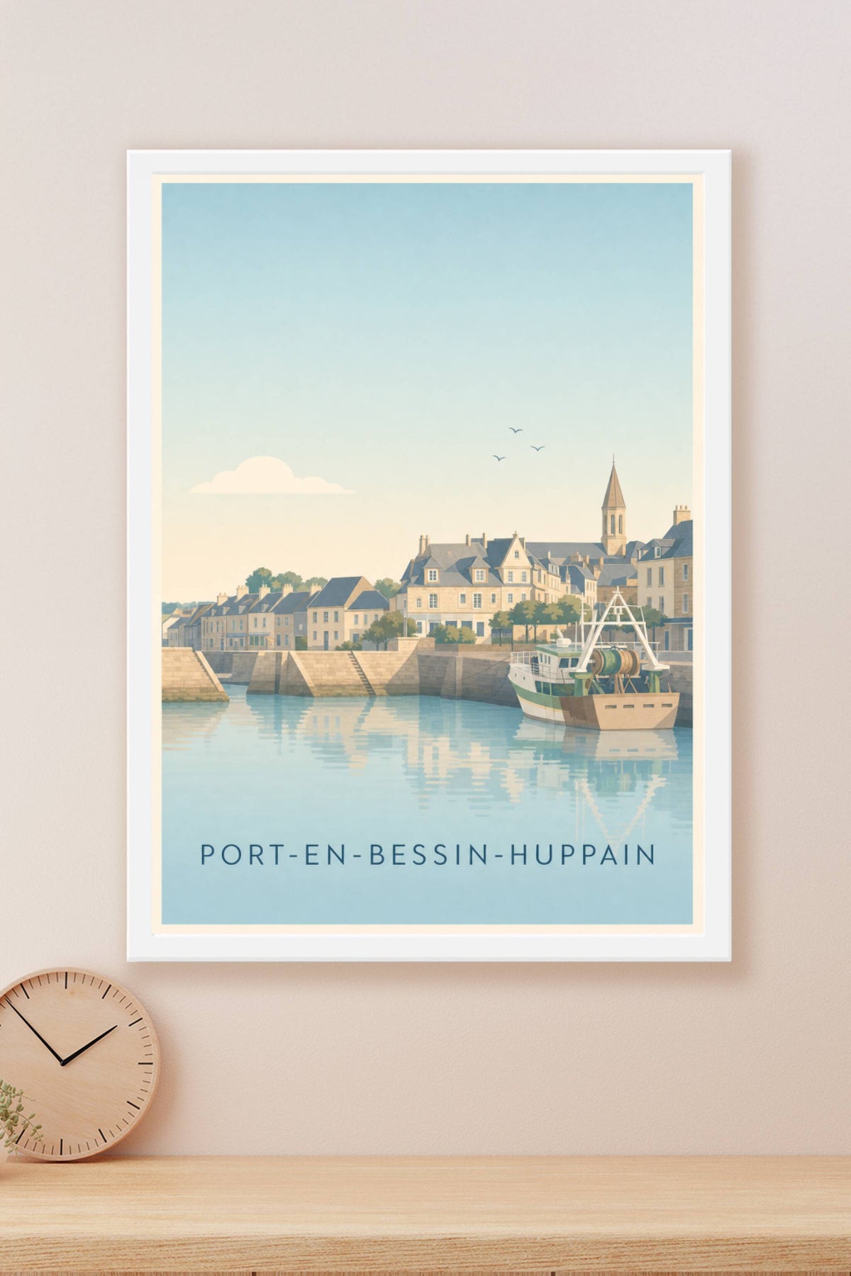 Affiche de Port-en-Bessin-Huppain, poster bateau de pêche