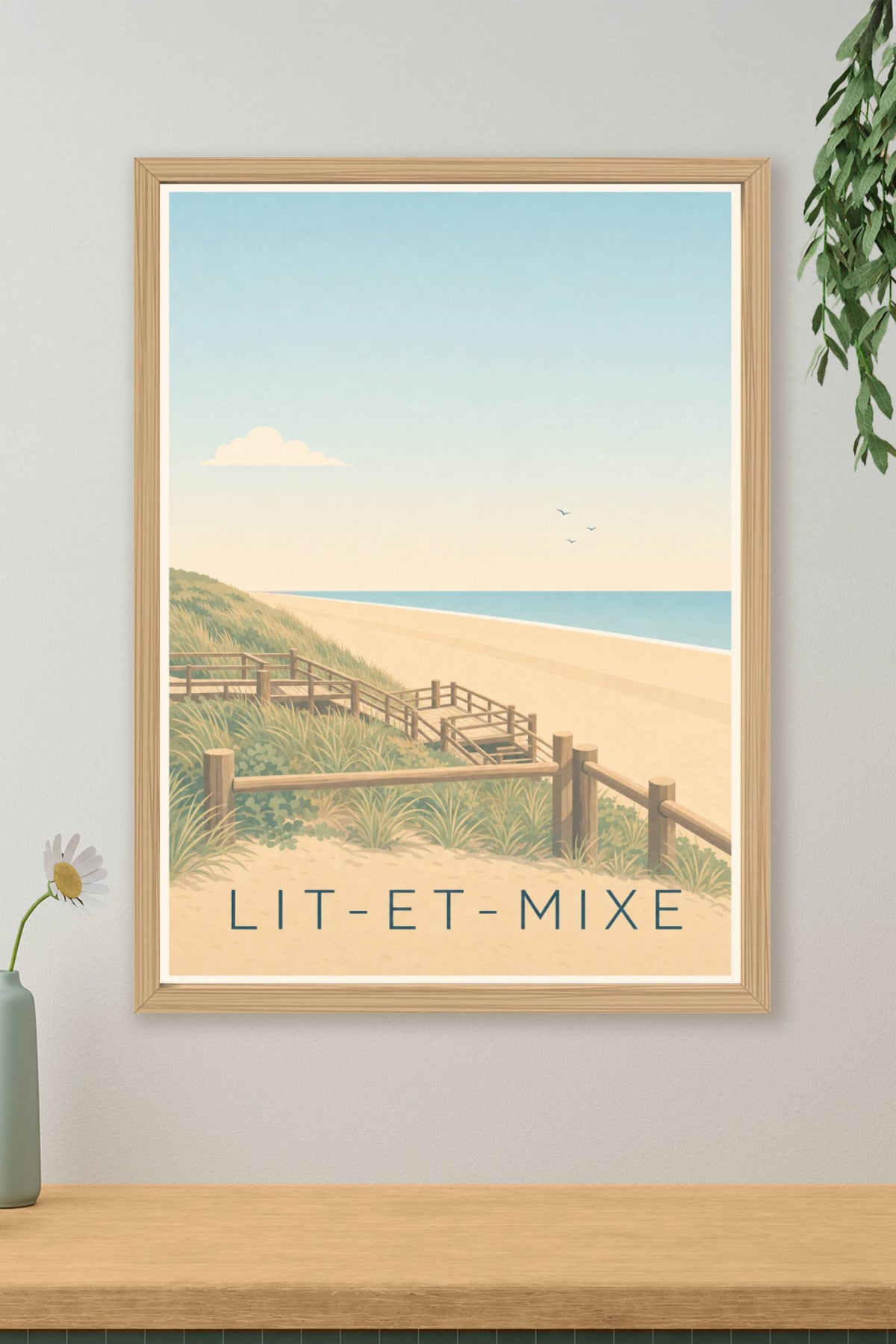 Poster de Lit-et-Mixe, affiche dunes landaises
