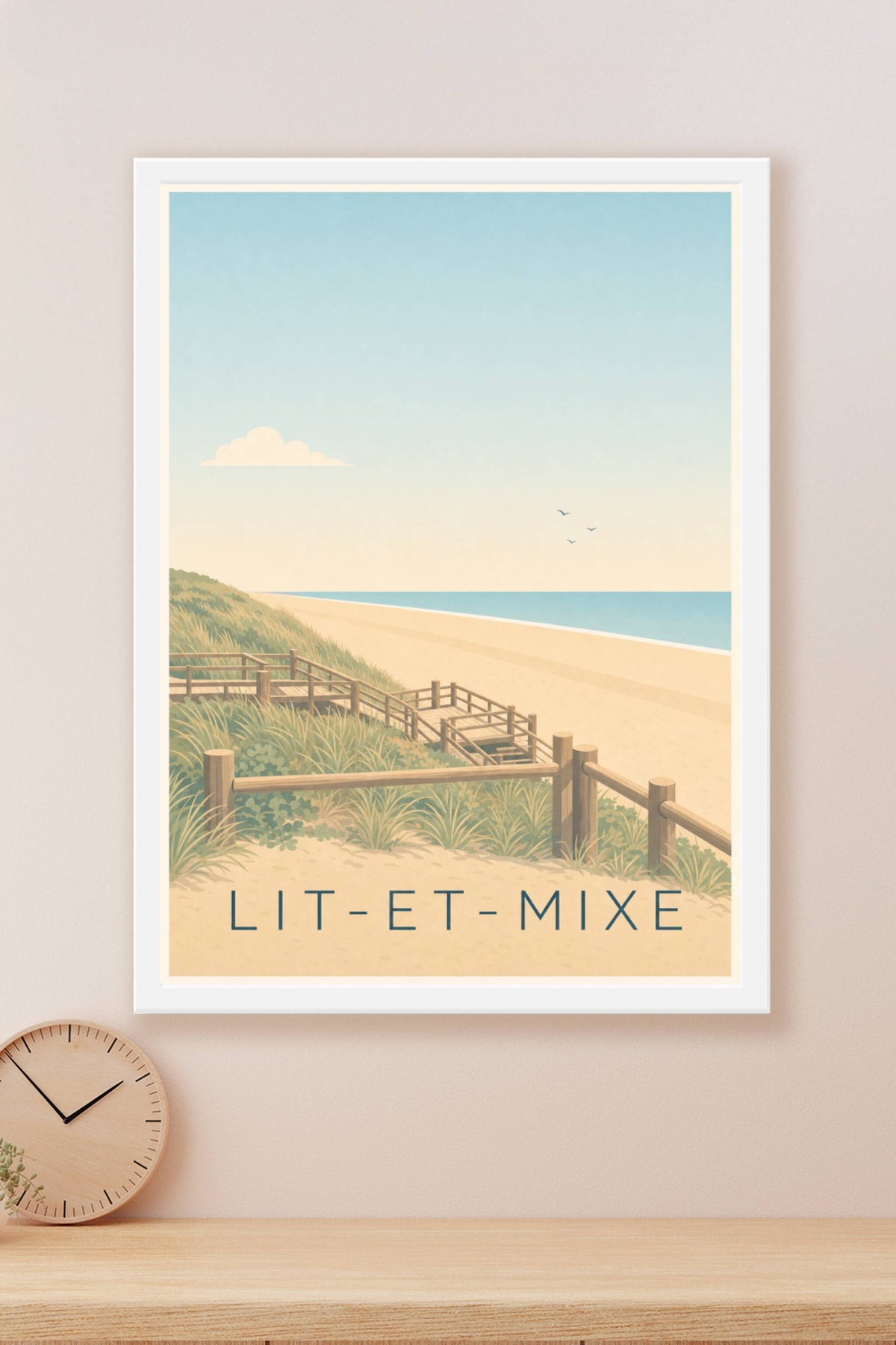 Poster de Lit-et-Mixe, affiche dunes landaises