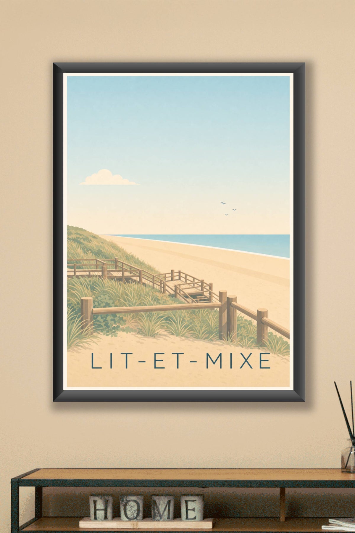 Poster de Lit-et-Mixe, affiche dunes landaises