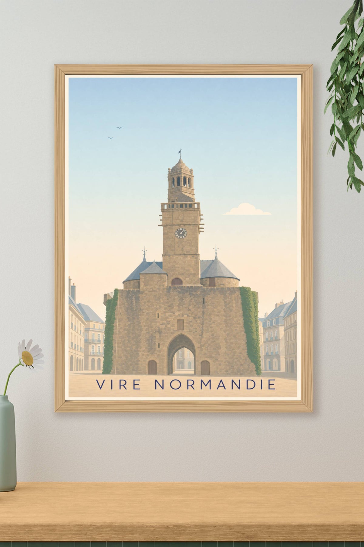 Affiche de Vire Normandie, poster Porte Horloge