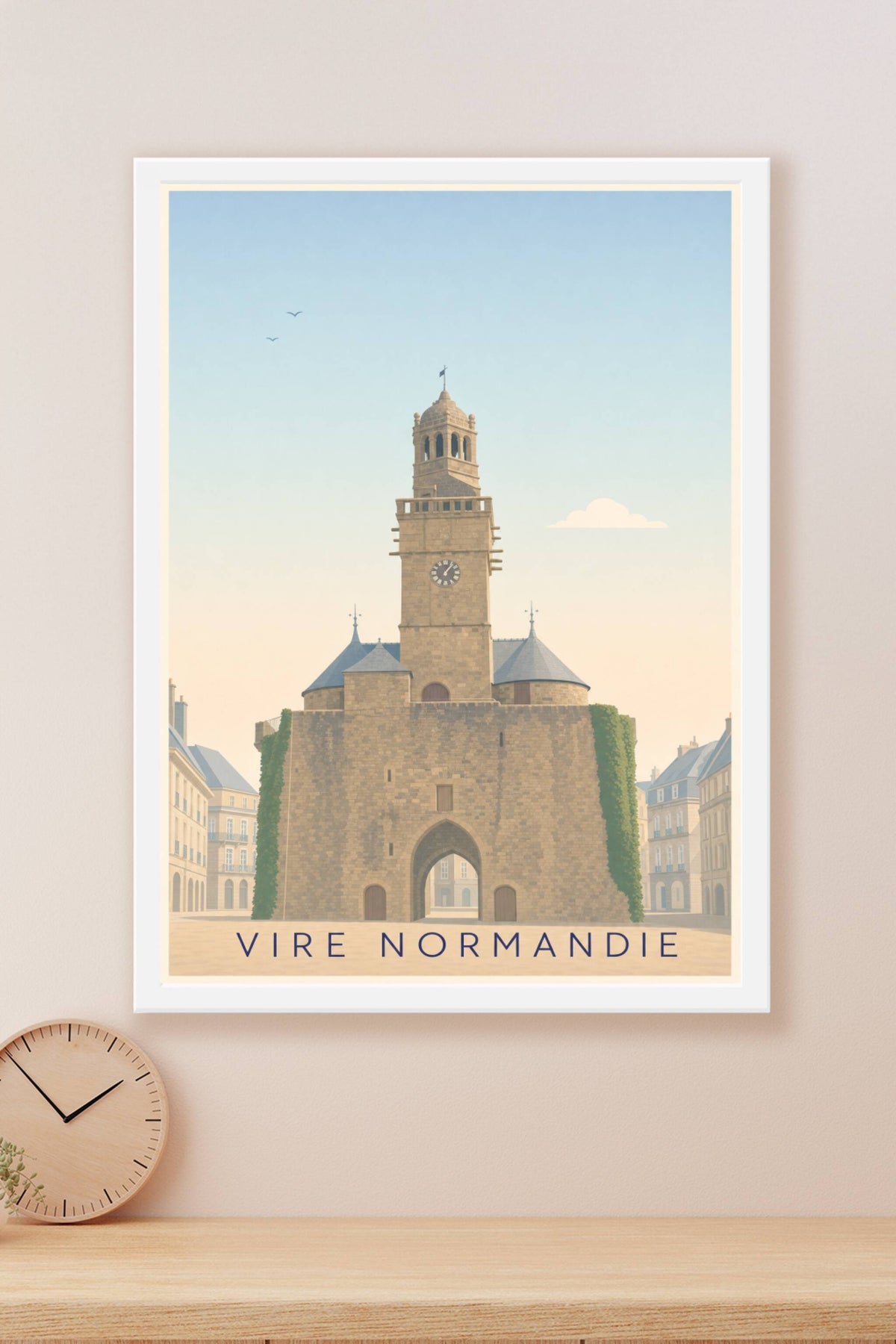 Affiche de Vire Normandie, poster Porte Horloge