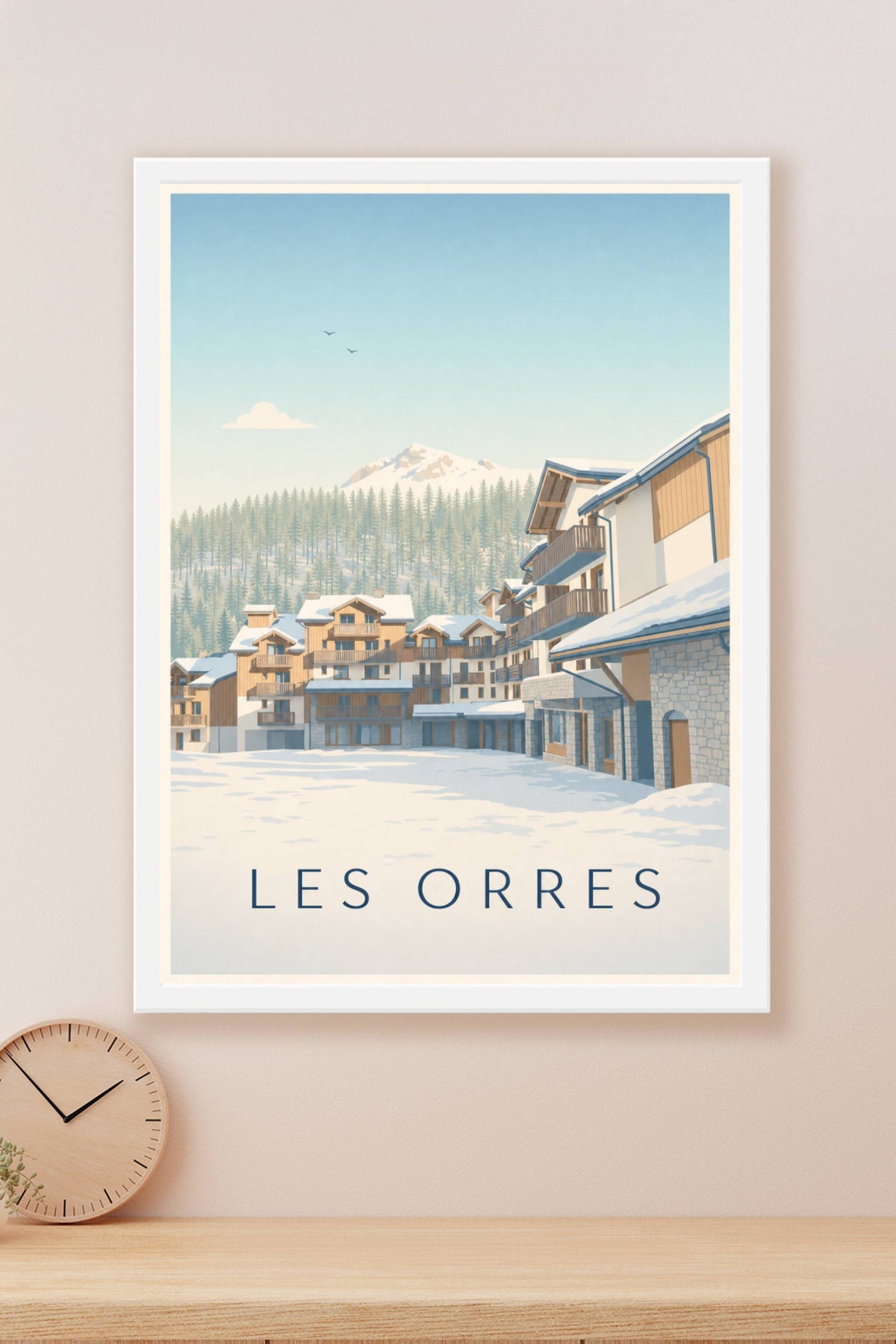 Affiche des Orres, poster chalets de montagne