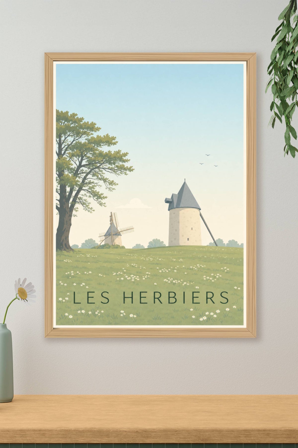 Affiche des Herbiers, poster moulins du Mont des Alouettes