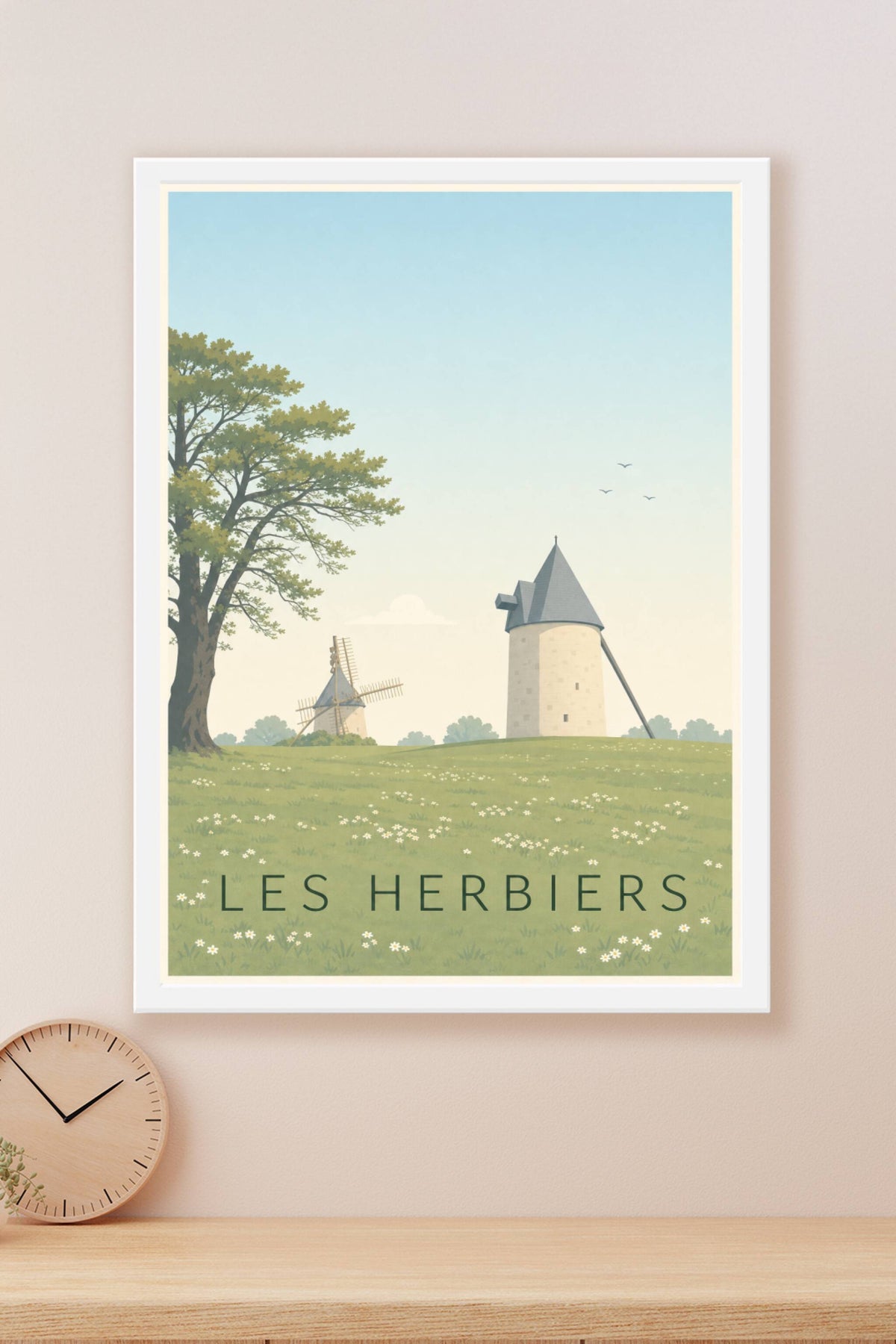 Affiche des Herbiers, poster moulins du Mont des Alouettes