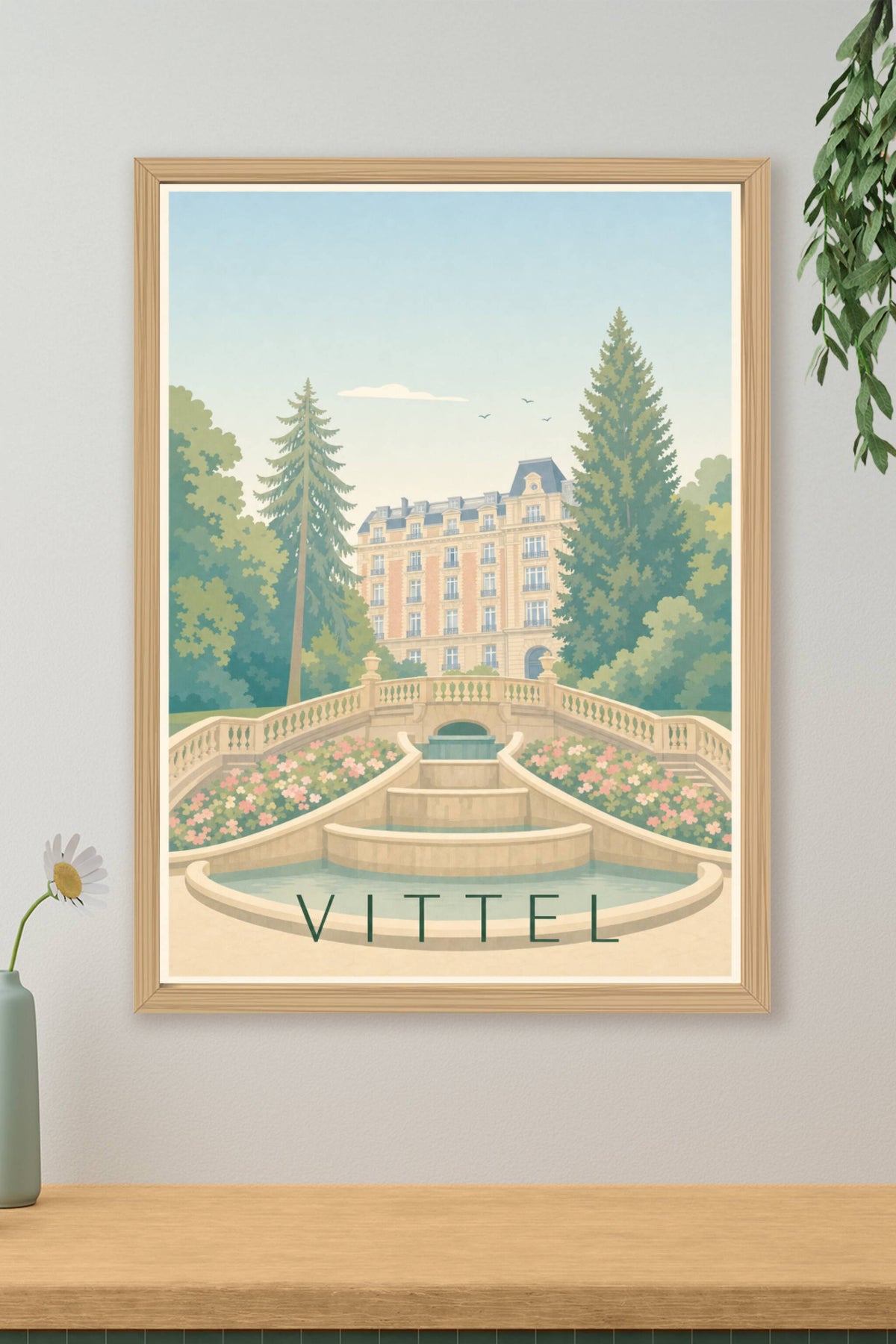 Affiche de Vittel, poster de la fontaine thermale