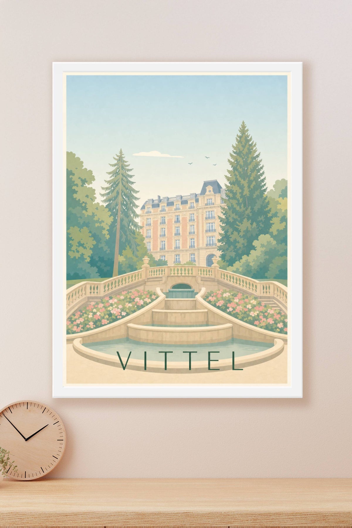 Affiche de Vittel, poster de la fontaine thermale