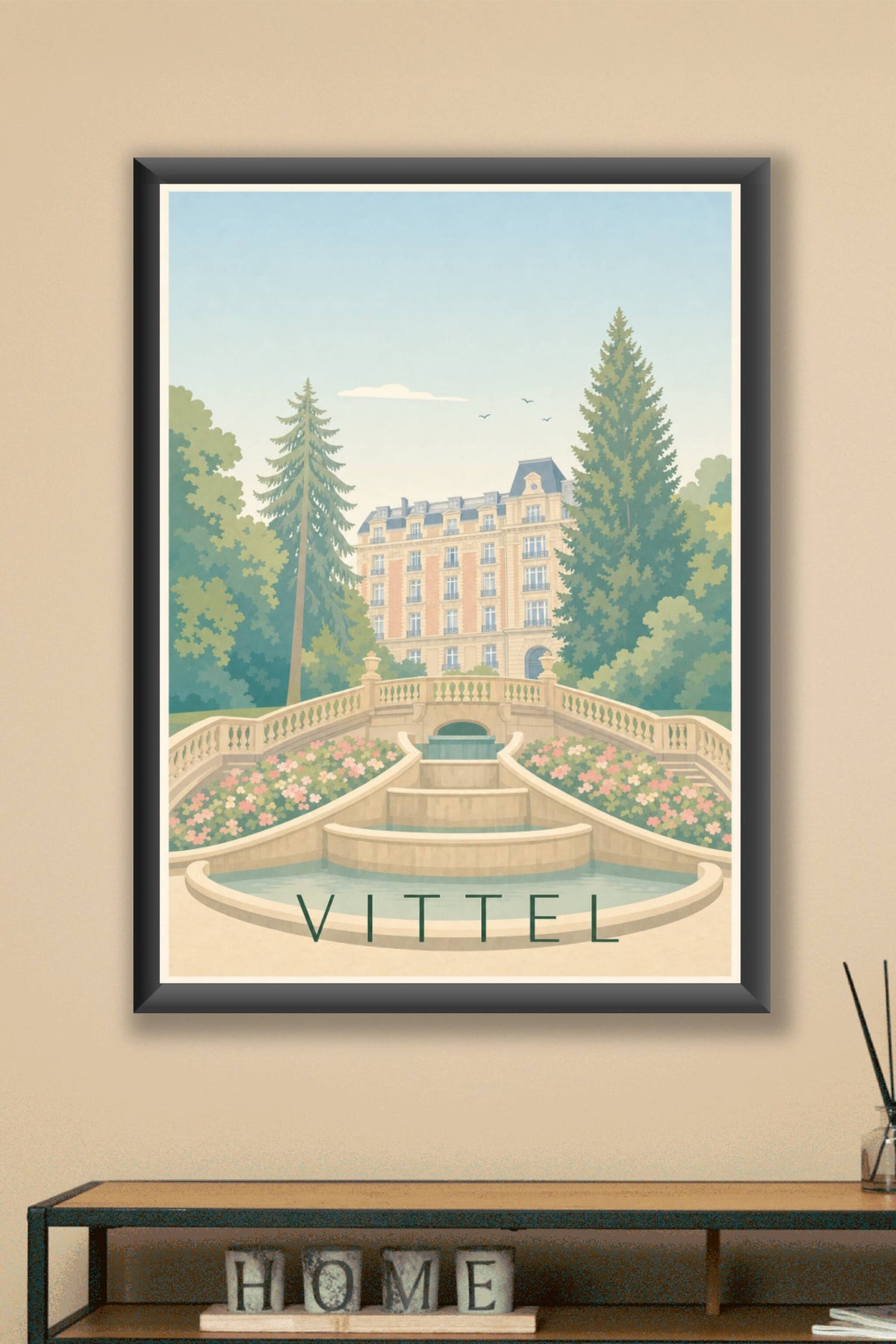 Affiche de Vittel, poster de la fontaine thermale