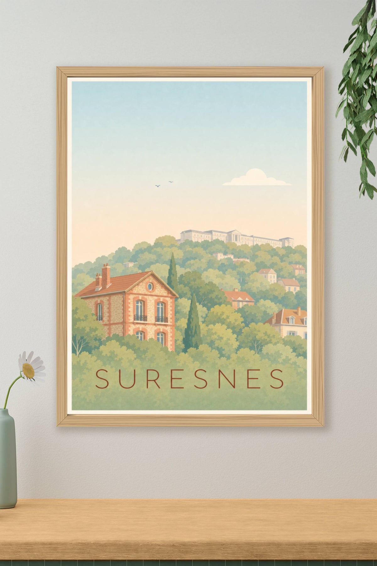 Affiche de Suresnes, poster vue sur Paris
