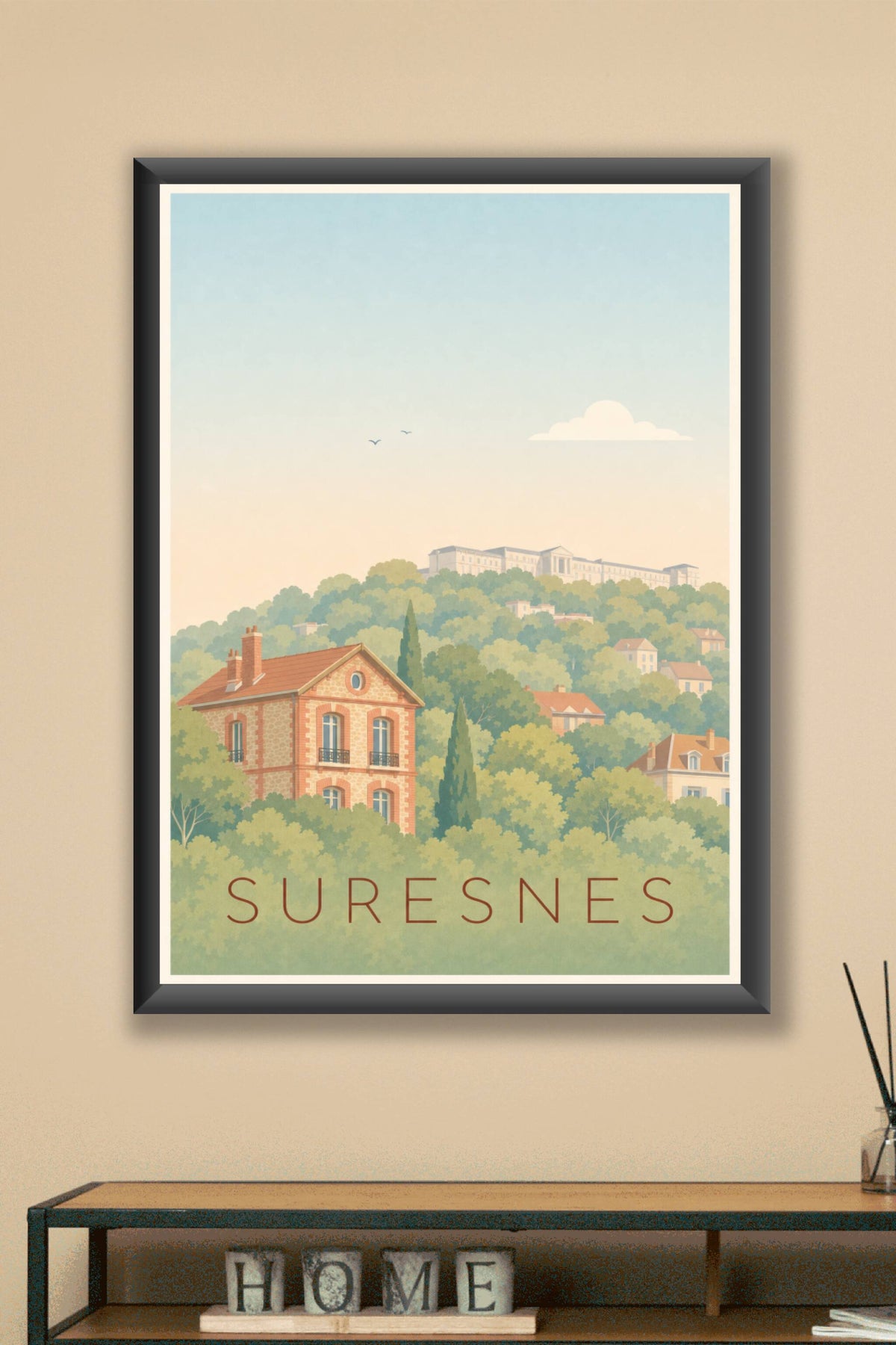 Affiche de Suresnes, poster vue sur Paris