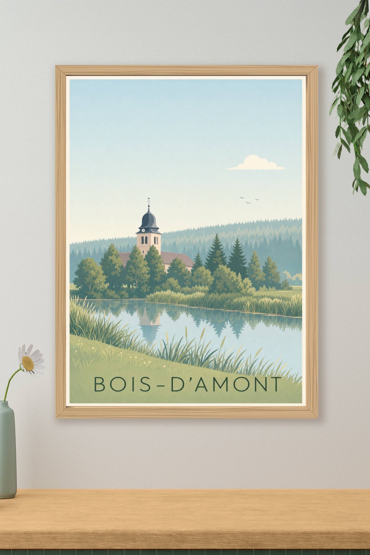 Affiche de Bois-d'Amont, poster calme du Jura