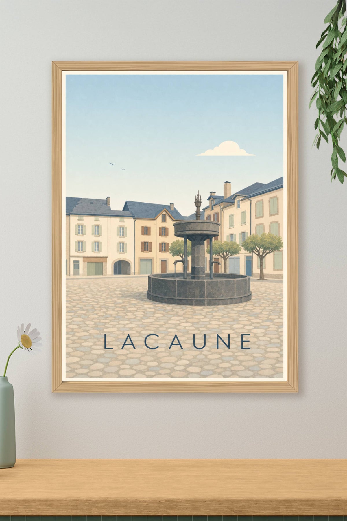 Affiche de Lacaune, poster fontaine des Pisseurs