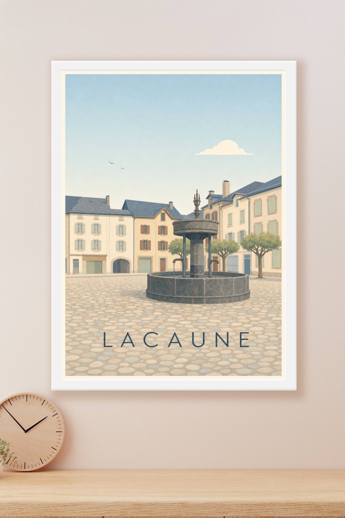 Affiche de Lacaune, poster fontaine des Pisseurs