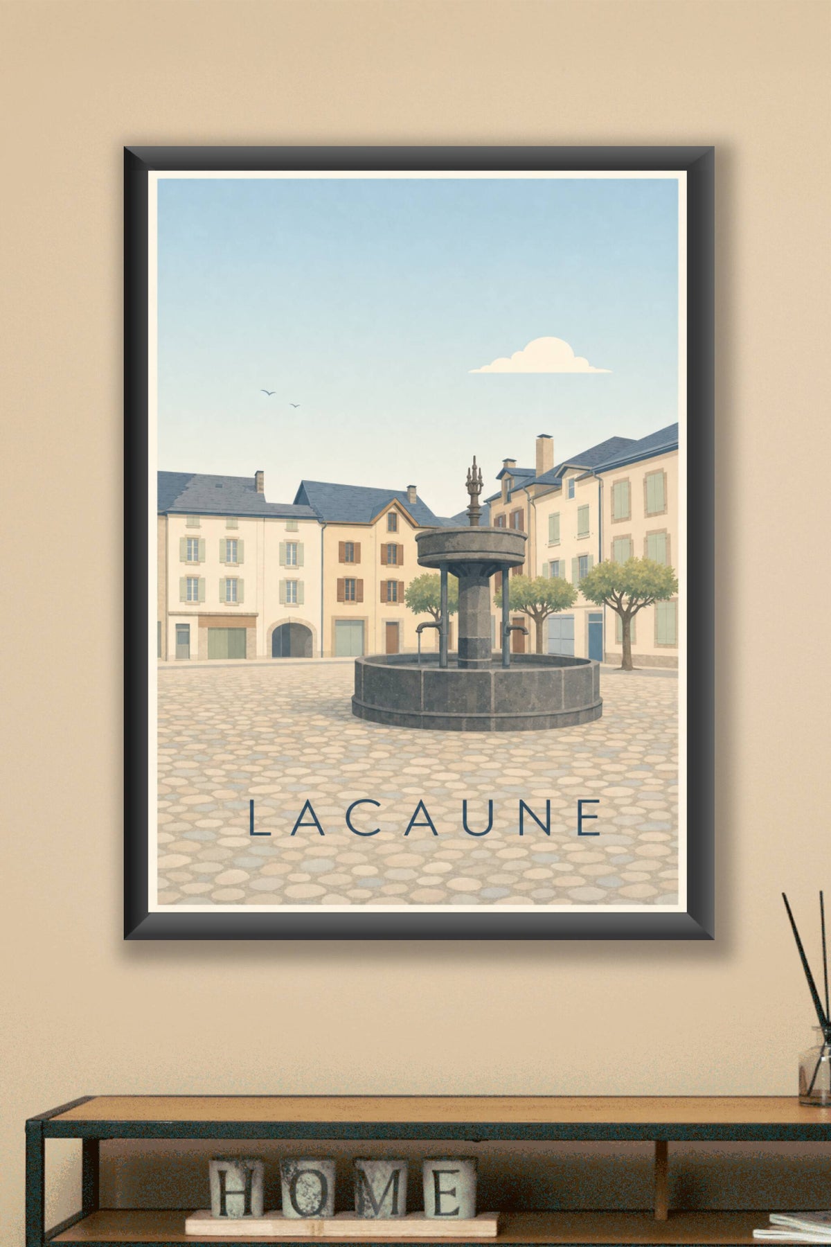 Affiche de Lacaune, poster fontaine des Pisseurs
