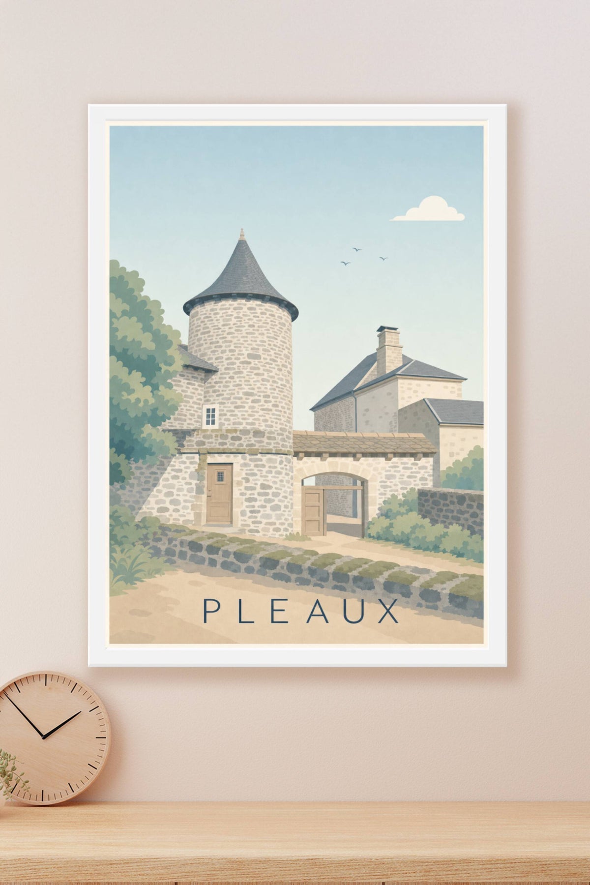 Affiche de Pleaux, poster tour médiévale