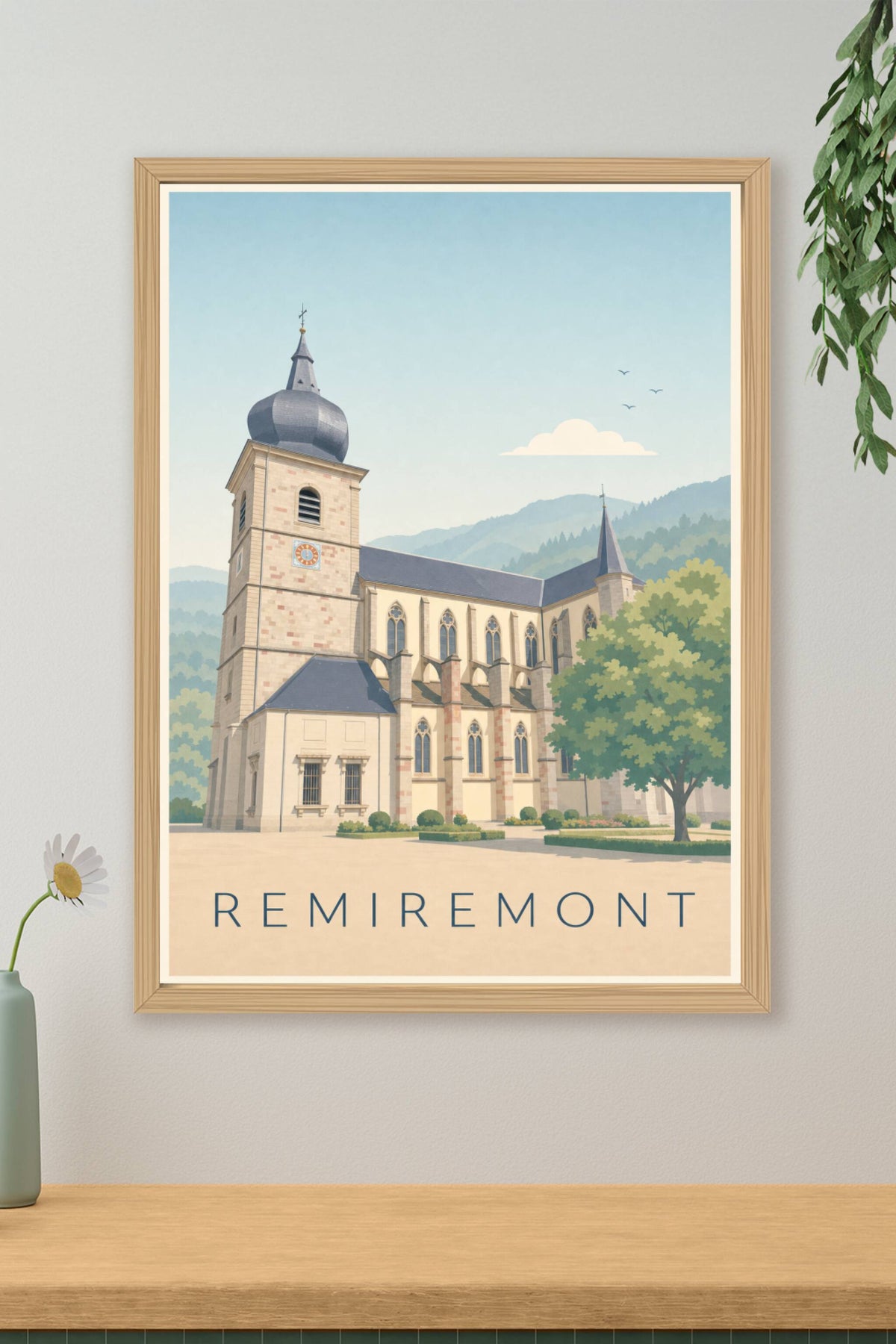 Affiche de Remiremont, poster clocher à bulbe