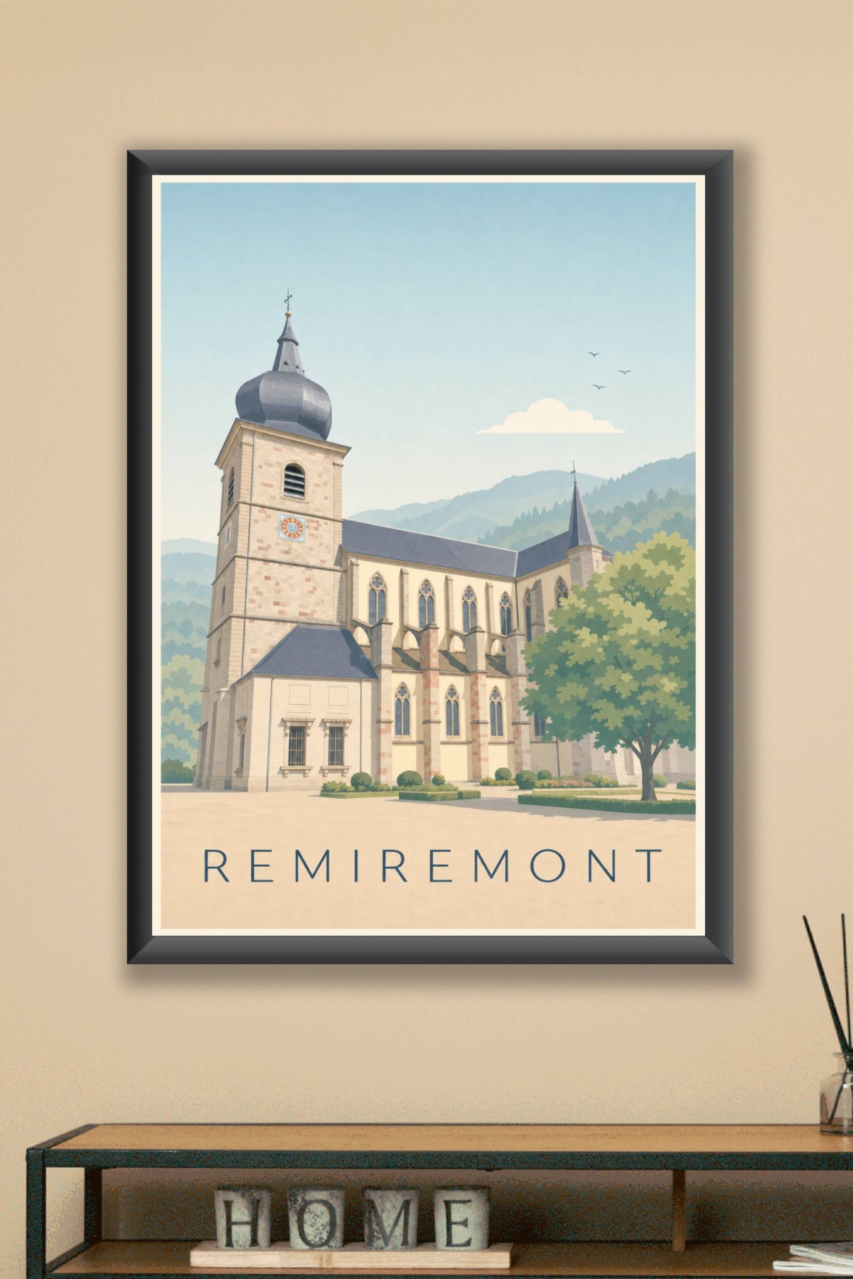 Affiche de Remiremont, poster clocher à bulbe