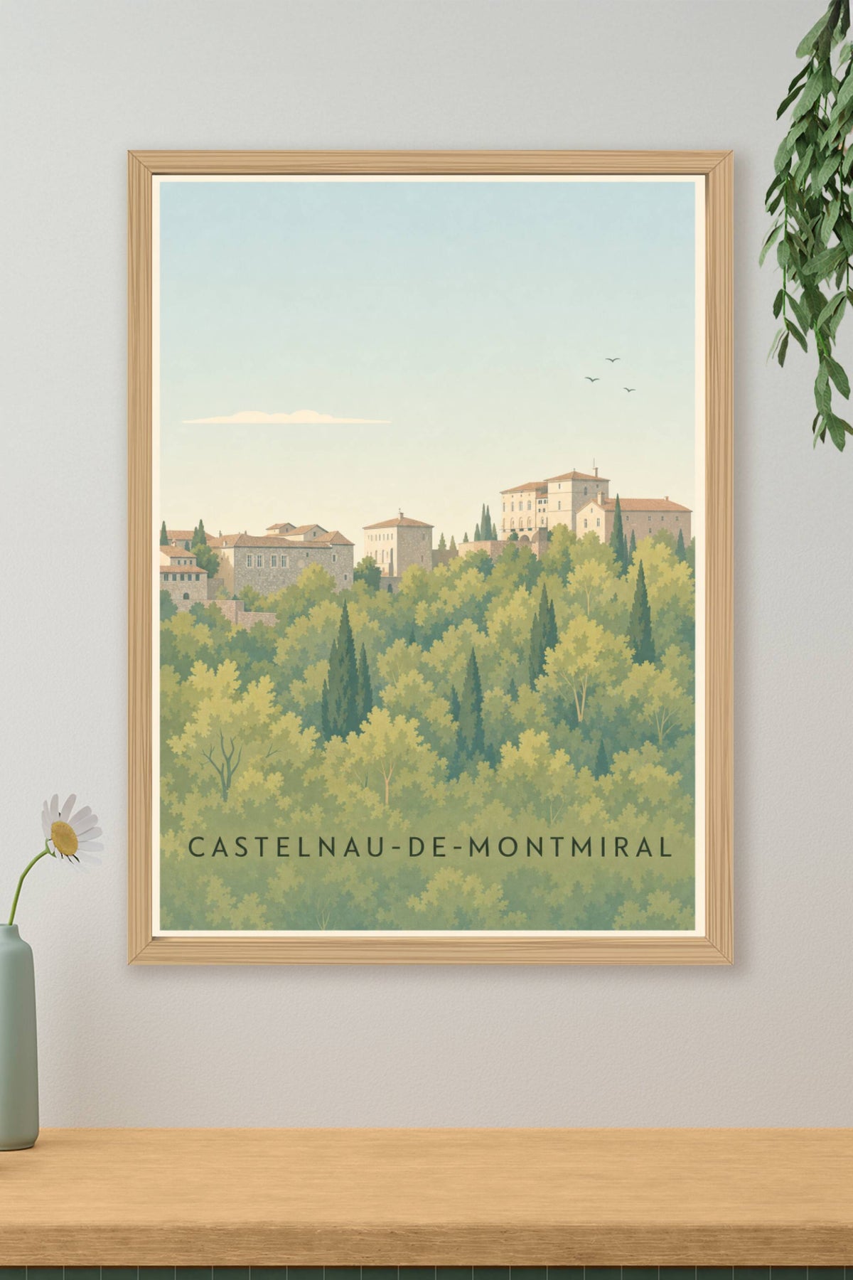 Affiche de Castelnau-de-Montmiral, poster village Tarn
