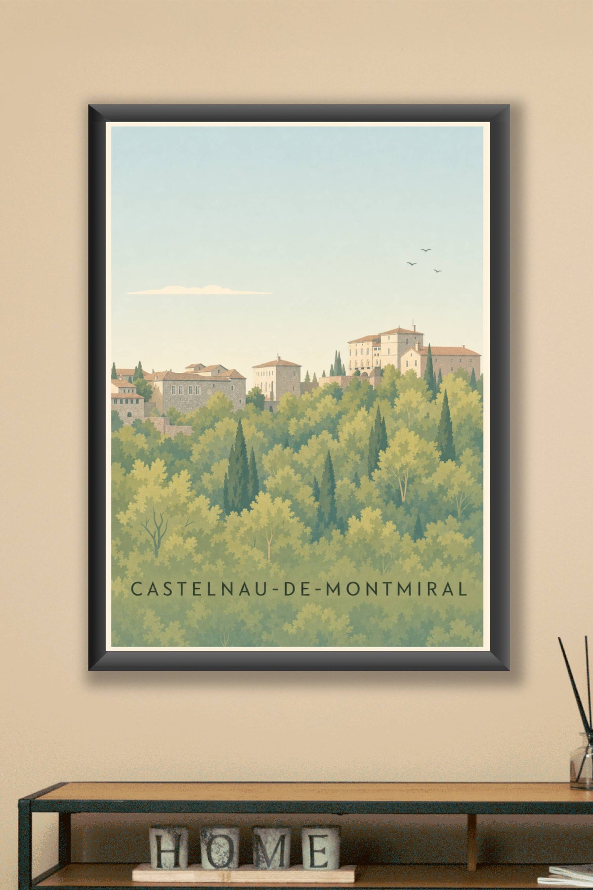 Affiche de Castelnau-de-Montmiral, poster village Tarn