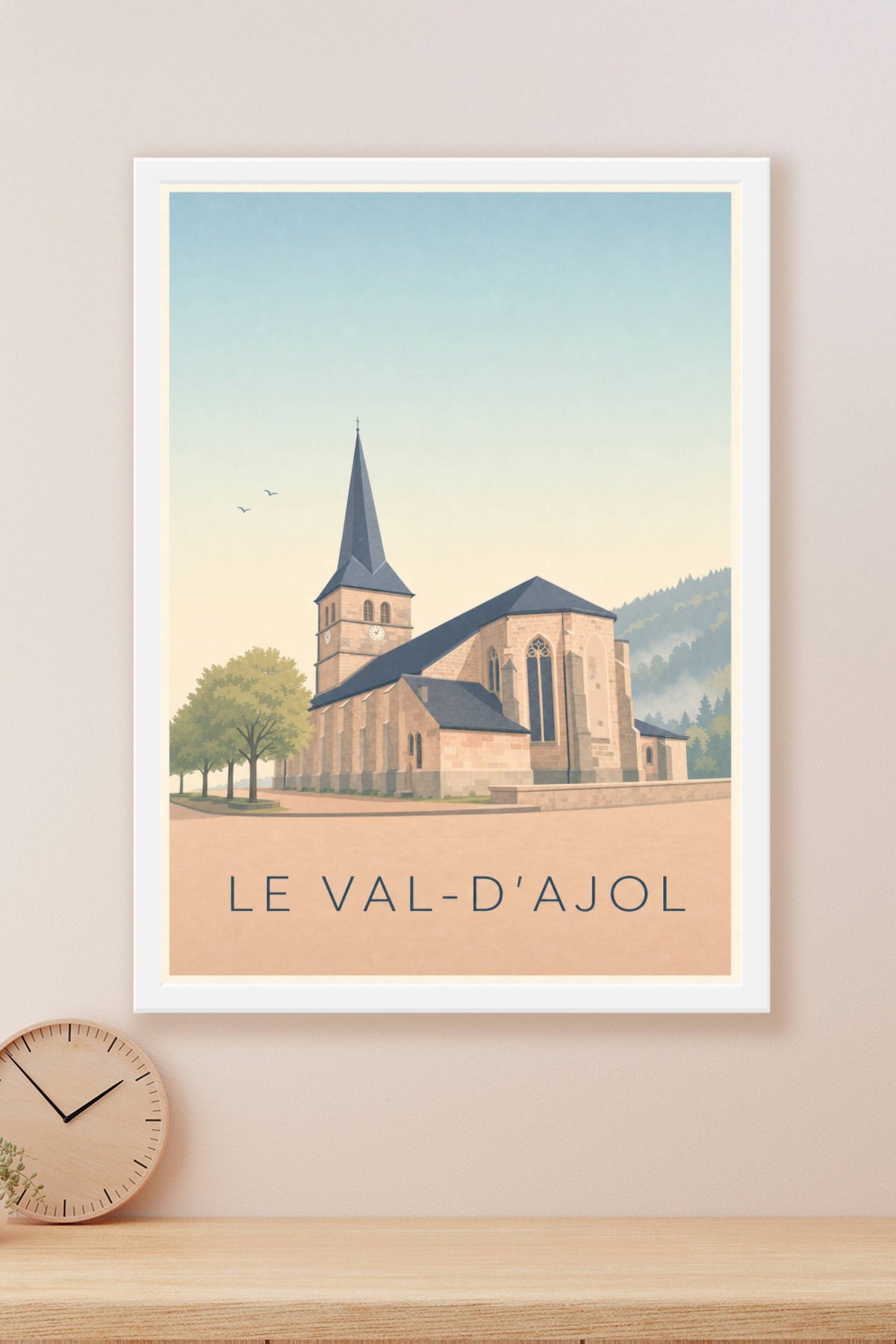 Affiche du Val-d'Ajol, poster église en grès