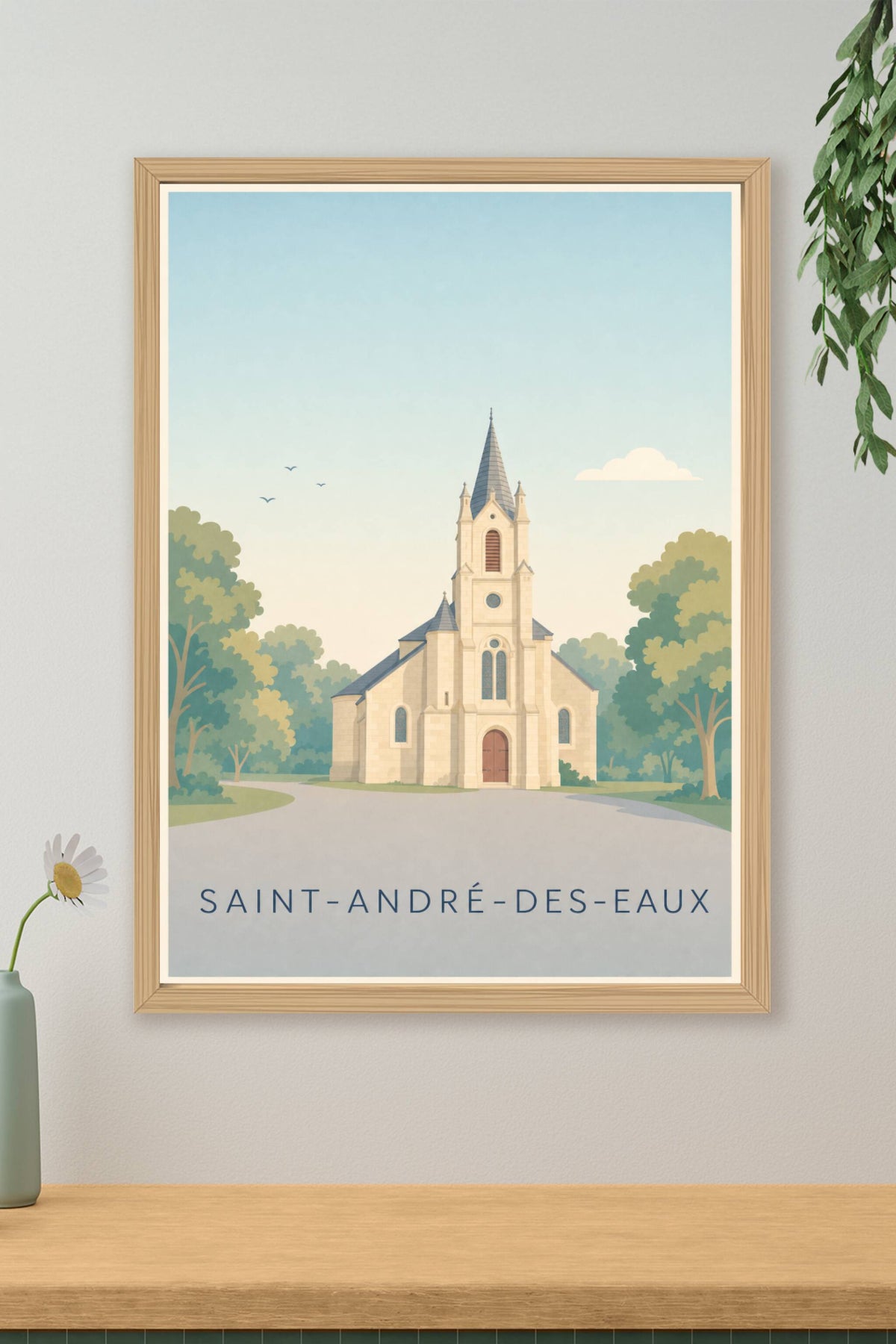 Affiche de Saint-André-des-Eaux, poster de l'église