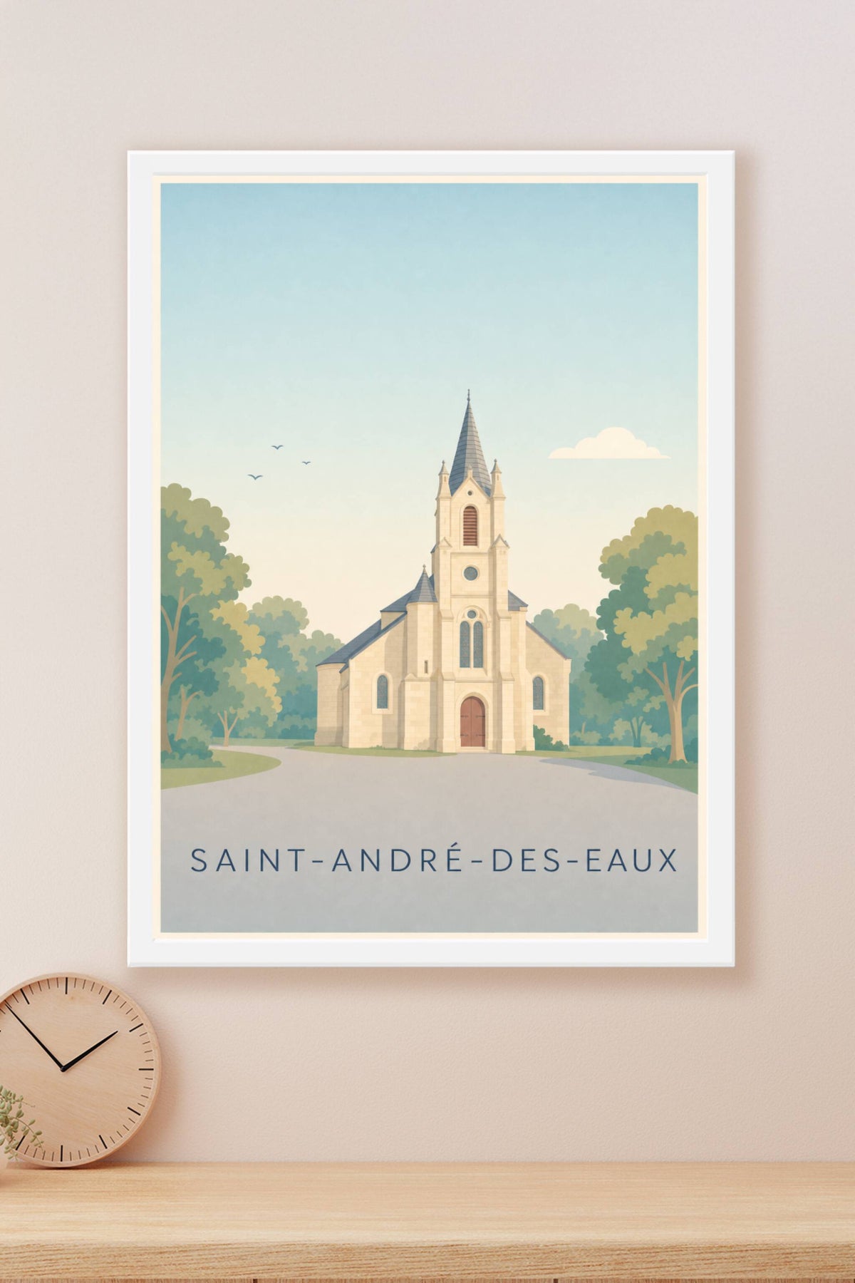 Affiche de Saint-André-des-Eaux, poster de l'église