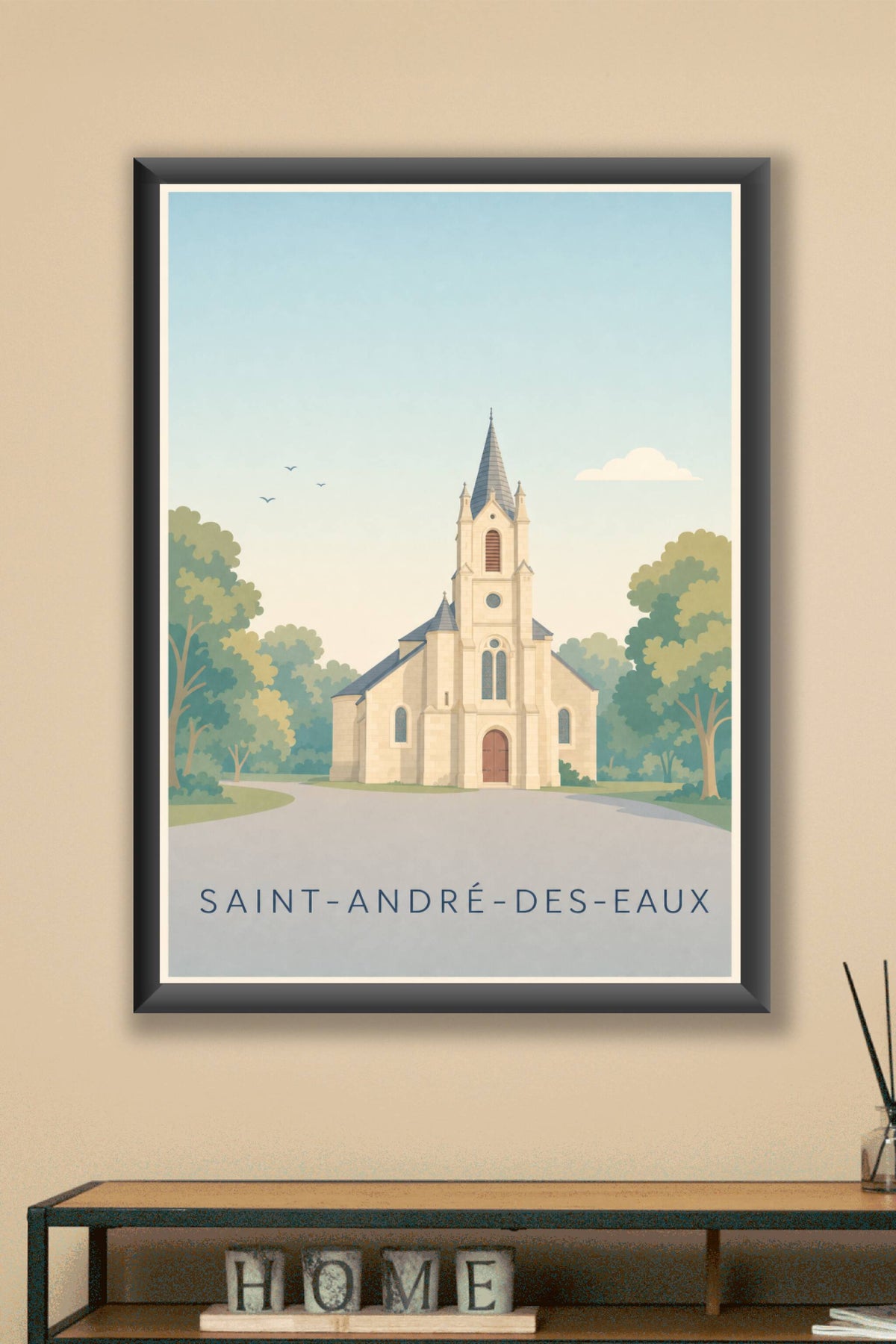 Affiche de Saint-André-des-Eaux, poster de l'église