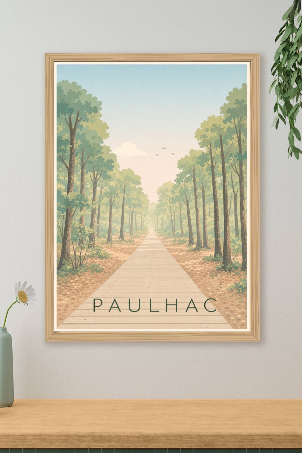 Affiche de Paulhac, poster sentier de forêt