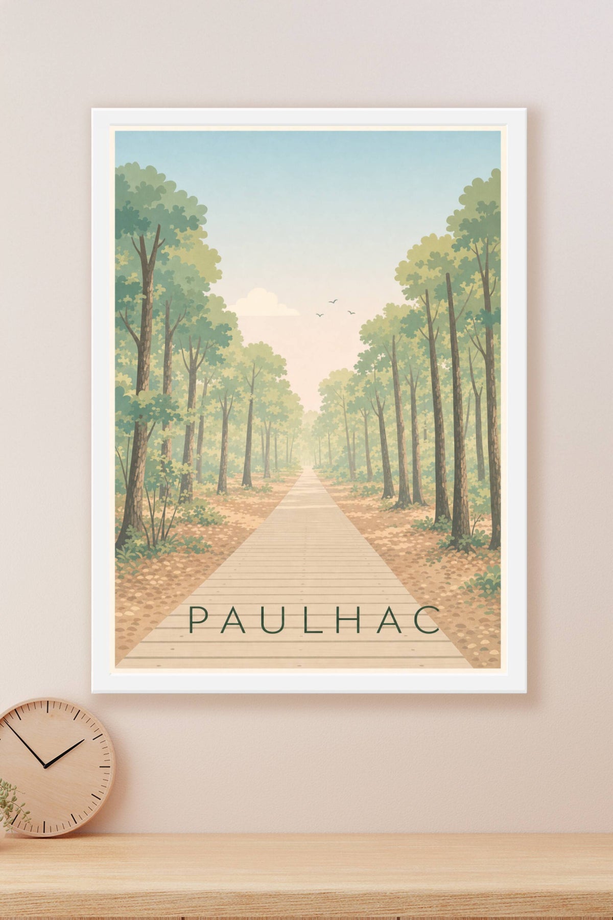 Affiche de Paulhac, poster sentier de forêt