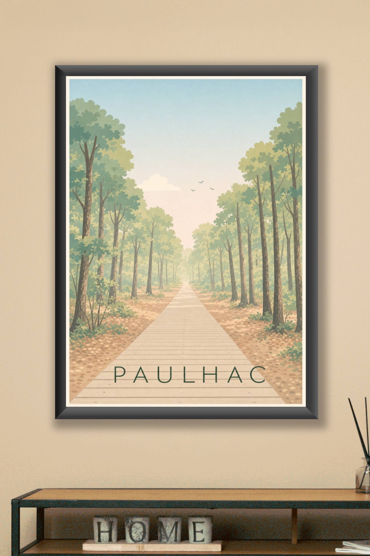 Affiche de Paulhac, poster sentier de forêt