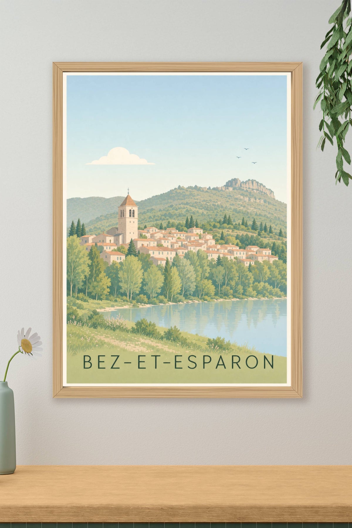 Affiche de Bez-et-Esparon, poster village du Gard