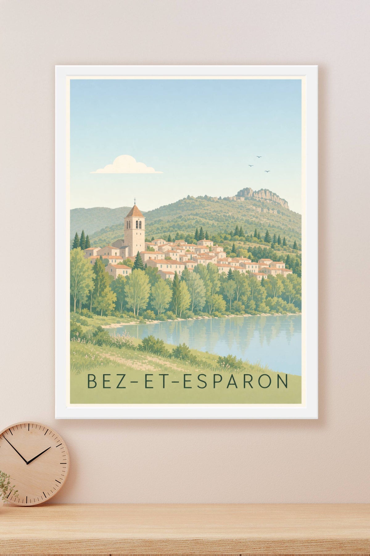 Affiche de Bez-et-Esparon, poster village du Gard