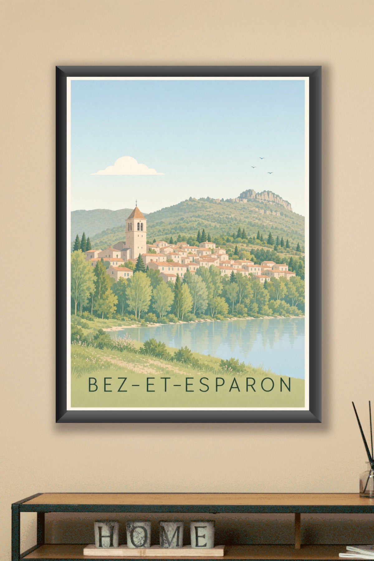 Affiche de Bez-et-Esparon, poster village du Gard
