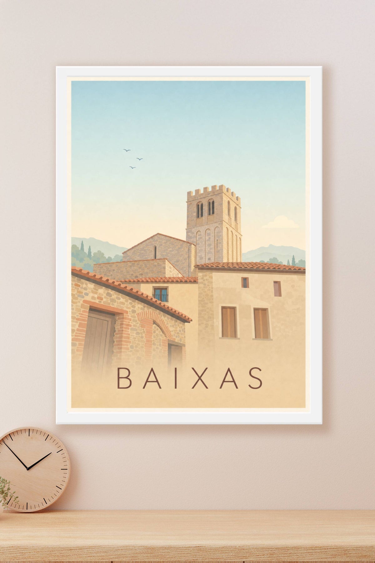 Poster de Baixas, affiche clocher roman