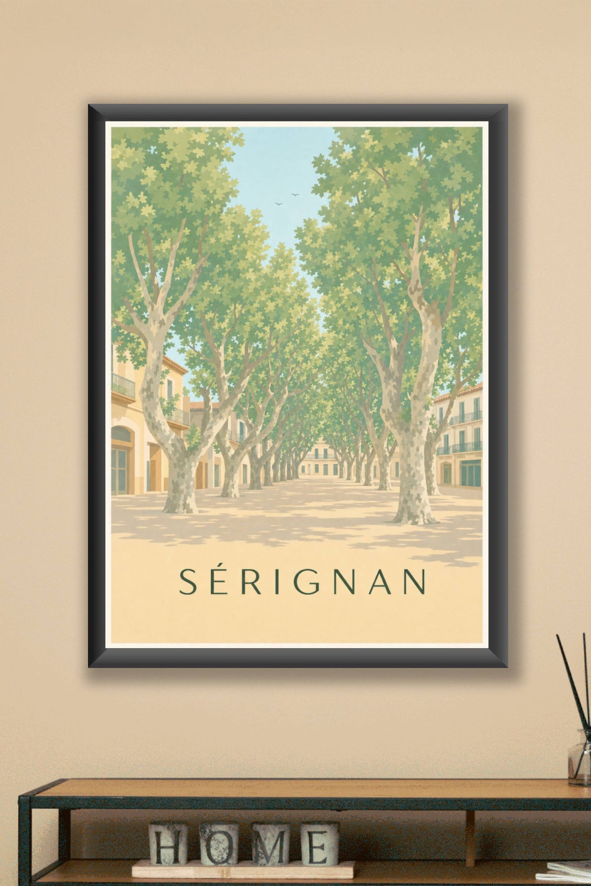 Affiche Sérignan, poster village de l'Hérault