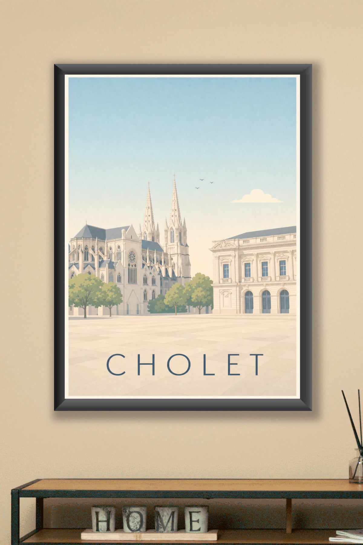 Affiche de Cholet, poster de l'église du Sacré-Cœur