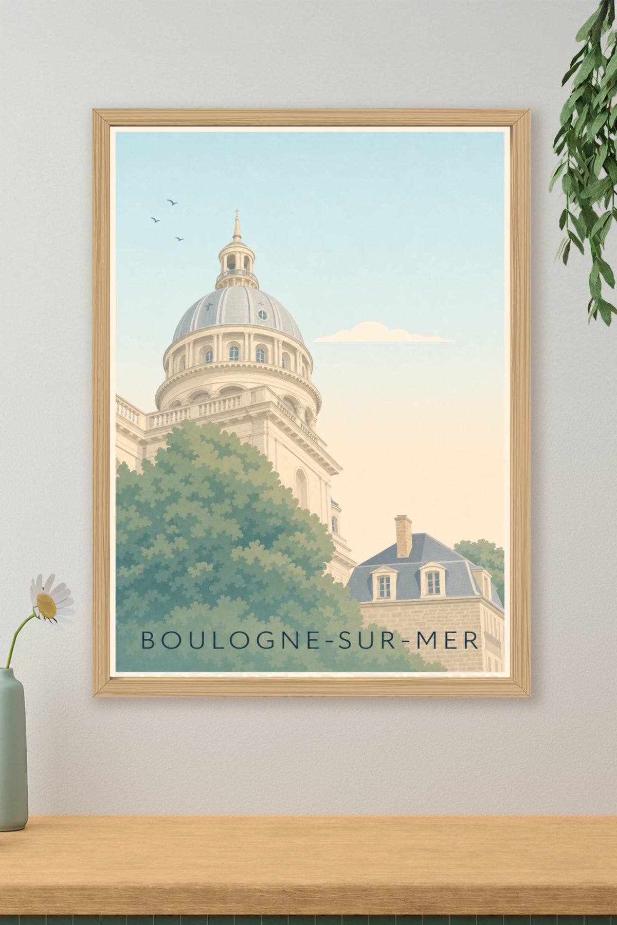Affiche de Boulogne-sur-Mer, poster dôme cathédrale