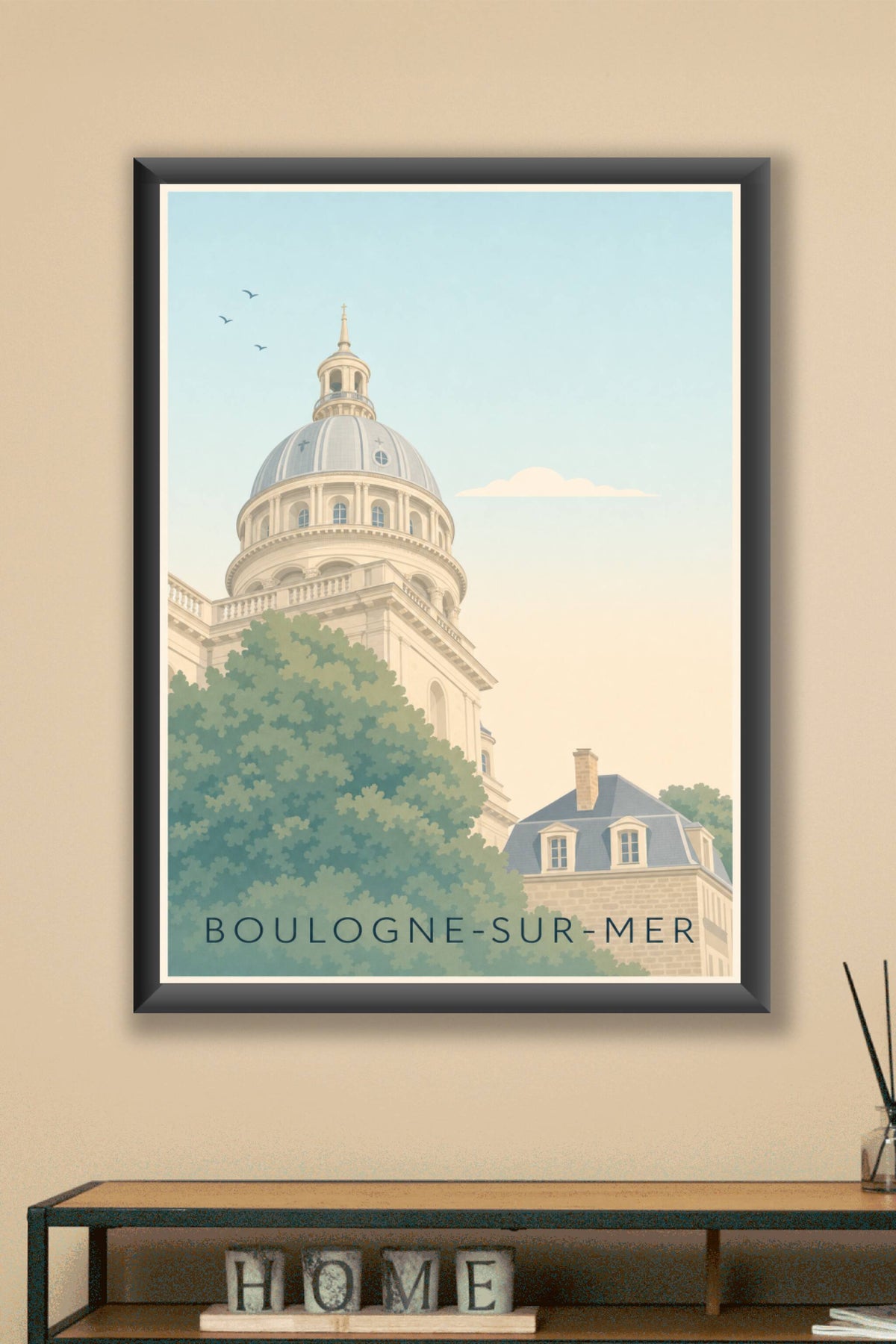Affiche de Boulogne-sur-Mer, poster dôme cathédrale