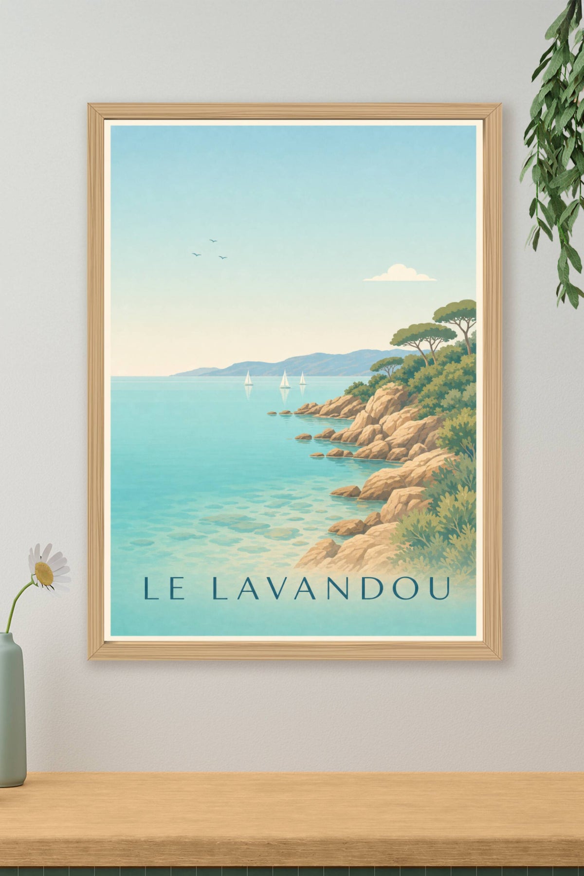 Affiche du Lavandou, poster bord de mer