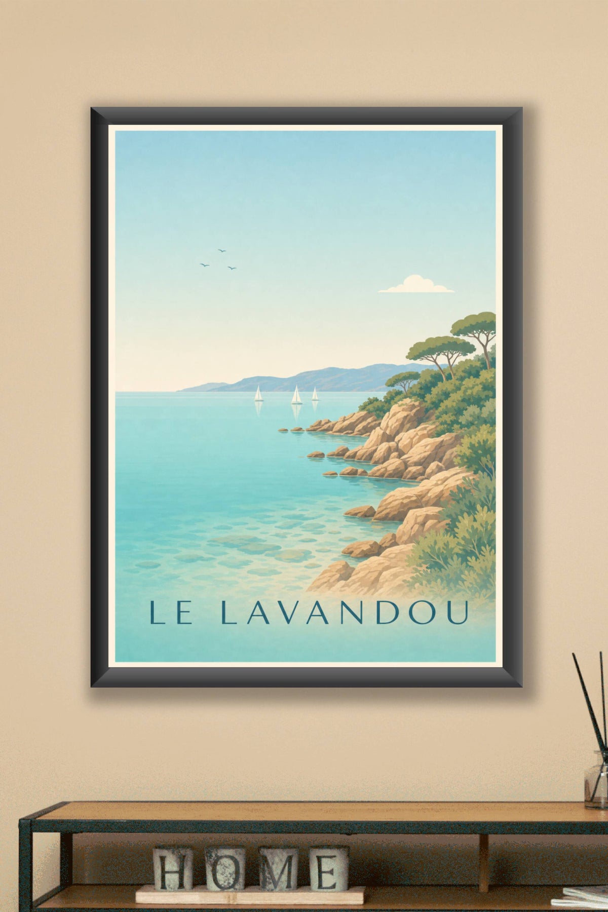 Affiche du Lavandou, poster bord de mer